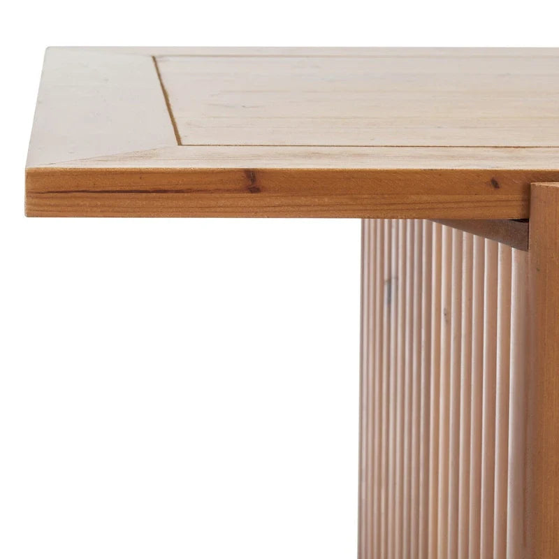 Rectangular Coffee Table with Fluted Sawhorse Frame