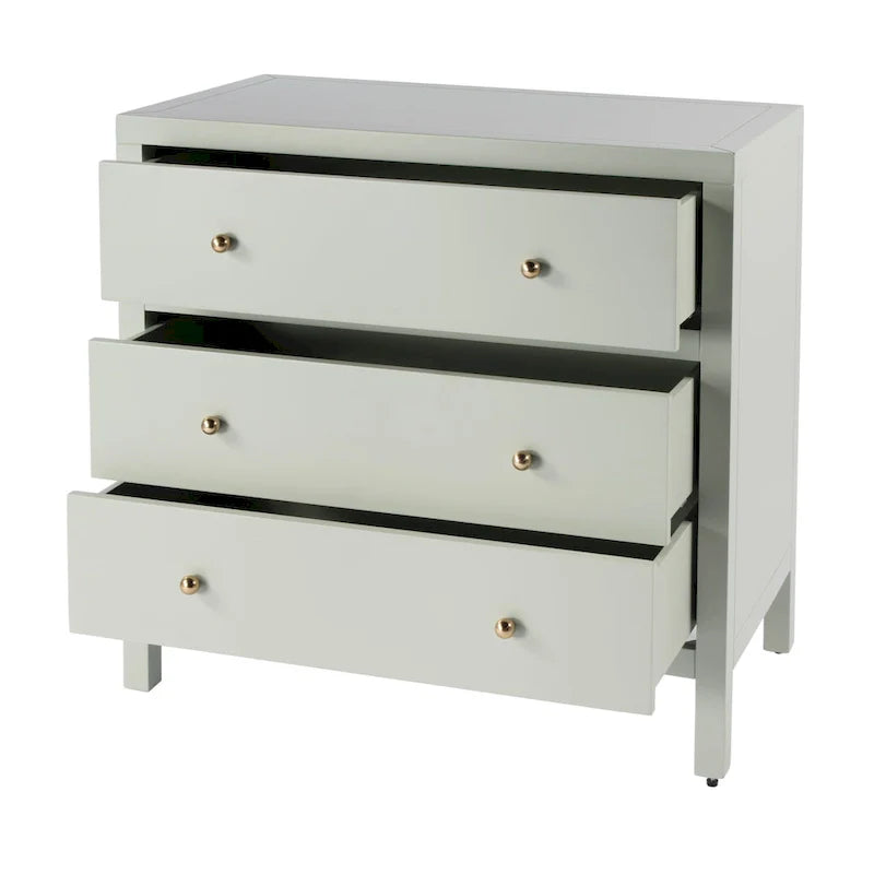 Antique Taupe 3-Drawer Wood Dresser