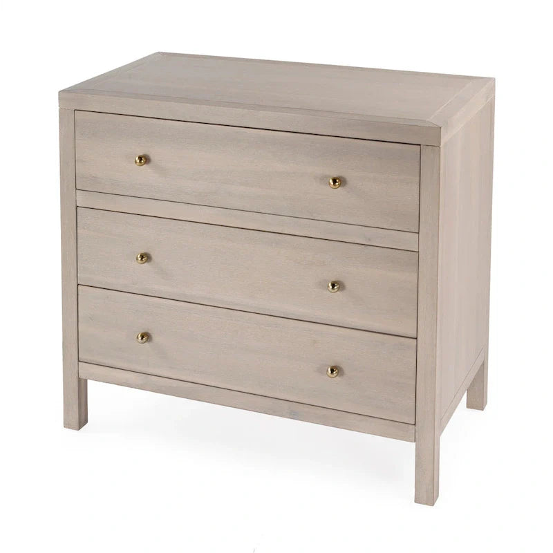 Antique Taupe 3-Drawer Wood Dresser