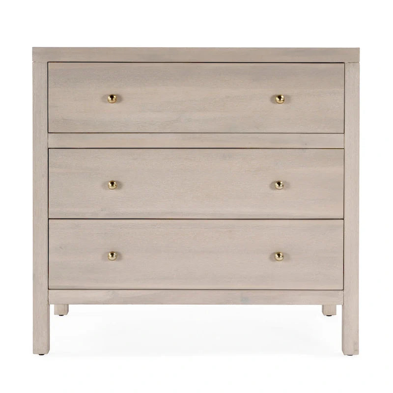 Antique Taupe 3-Drawer Wood Dresser