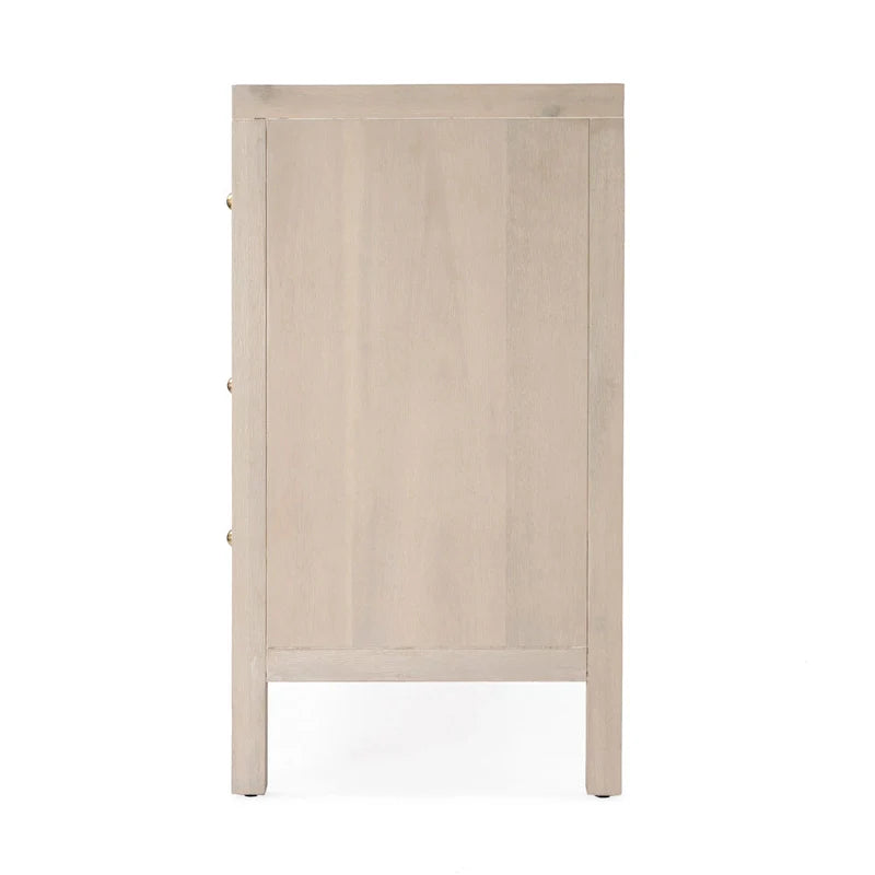 Antique Taupe 3-Drawer Wood Dresser