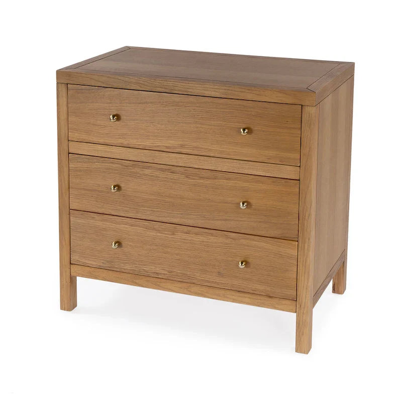 Antique Taupe 3-Drawer Wood Dresser