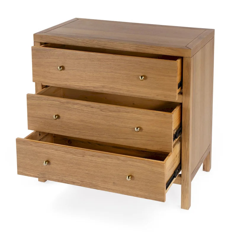 Antique Taupe 3-Drawer Wood Dresser