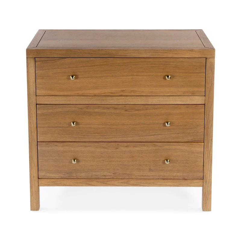 Antique Taupe 3-Drawer Wood Dresser