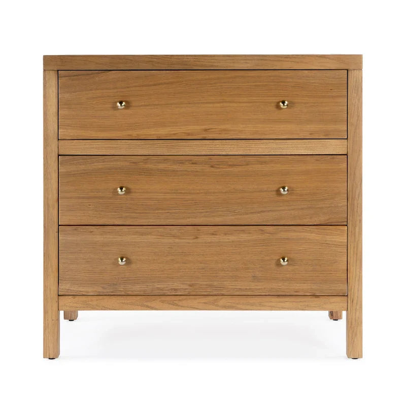 Antique Taupe 3-Drawer Wood Dresser