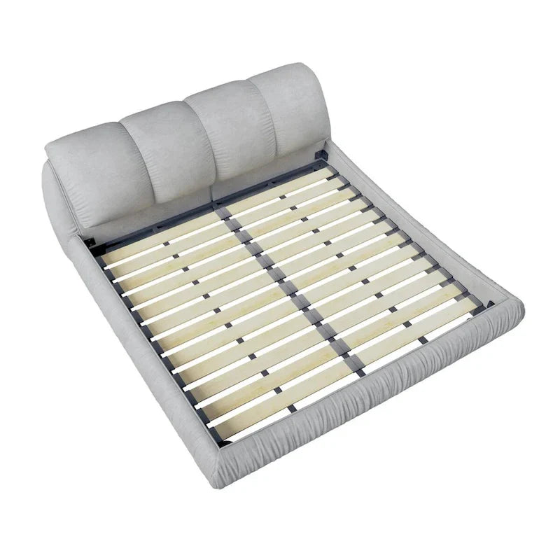 King Size Upholstered Platform Bed with Oversized Headboard