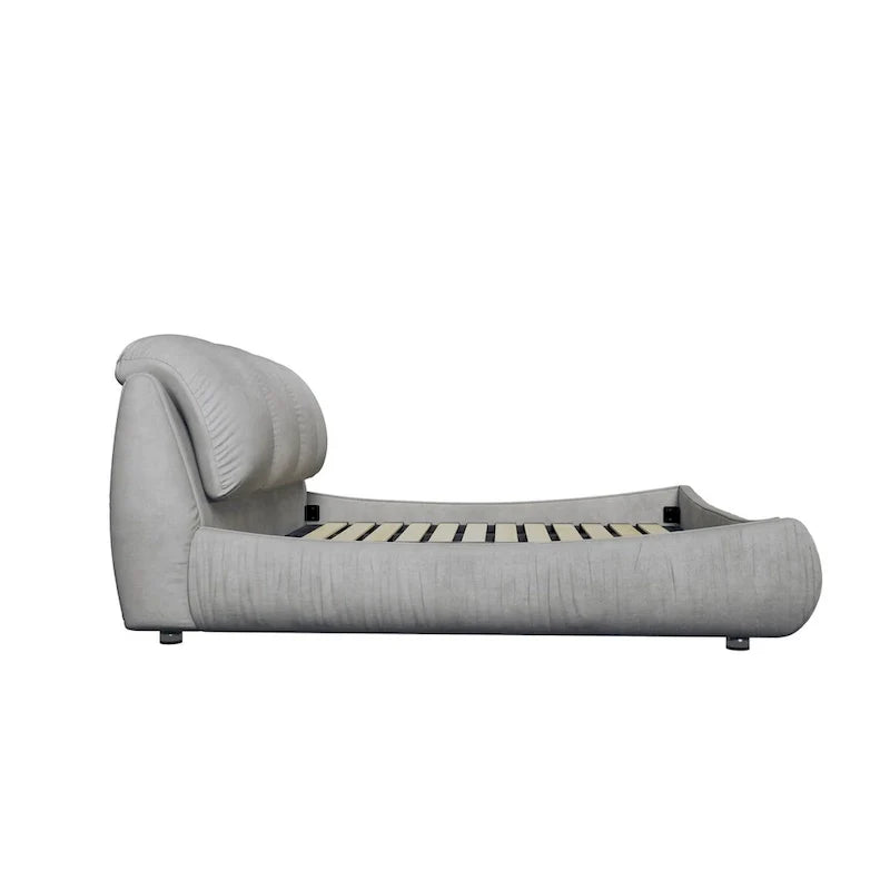 King Size Upholstered Platform Bed with Oversized Headboard
