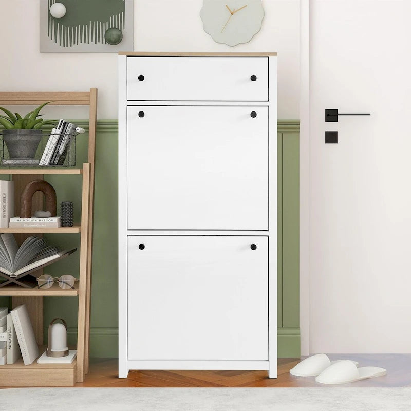 Modern Minimalist Design Wooden Shoe Storage Cabinet