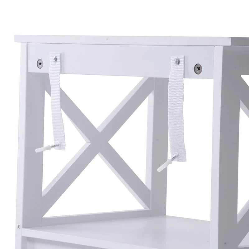 White 2-Drawer Storage Cabinet with Shelf