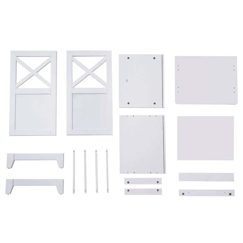 White 2-Drawer Storage Cabinet with Shelf