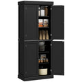 72.5 Kitchen Pantry Storage Cabinet, Freestanding Kitchen Cupboard with 4 Doors and Adjustable Shelves for Dining Room, MDF