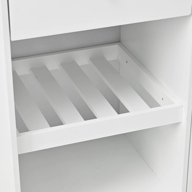 41.3 in. Rolling Kitchen Island with Spice Rack and Two Drawers