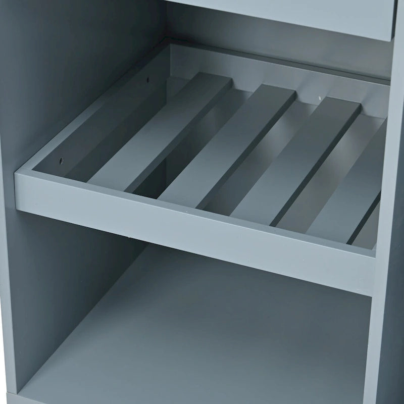 41.3 in. Rolling Kitchen Island with Spice Rack and Two Drawers