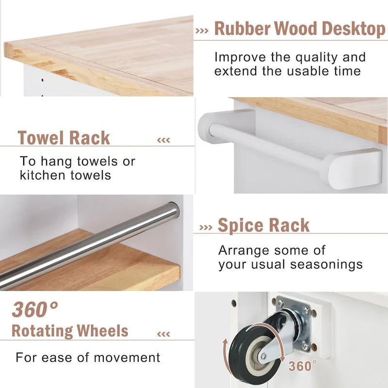 Two-sided Kitchen island Cart