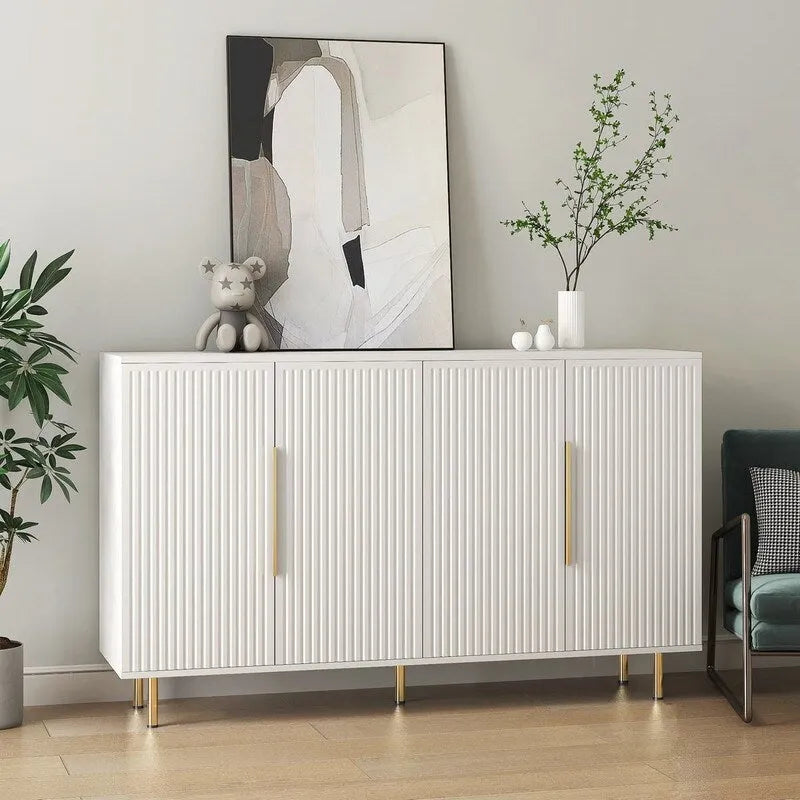 56.69W Modern Cabinet with Storage and Adjustable Shelves - N/A