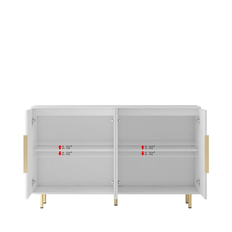 56.69W Modern Cabinet with Storage and Adjustable Shelves - N/A