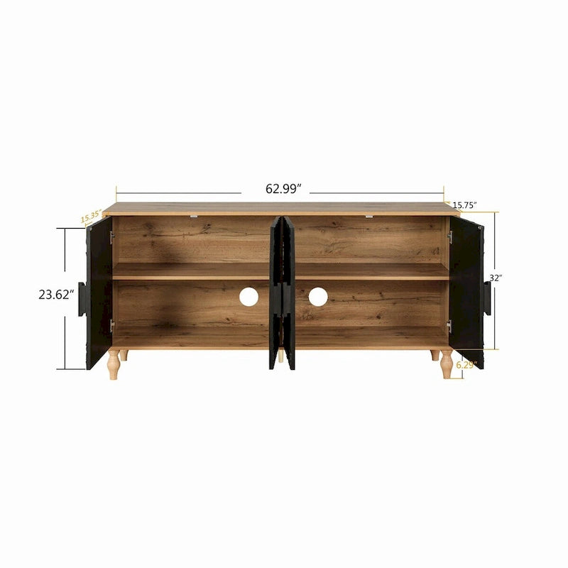 62.99W Modern Sideboard Storage Cabinet with 4-Door - N/A