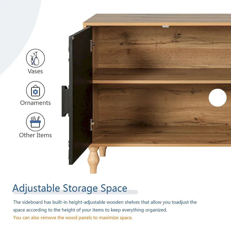 62.99W Modern Sideboard Storage Cabinet with 4-Door - N/A