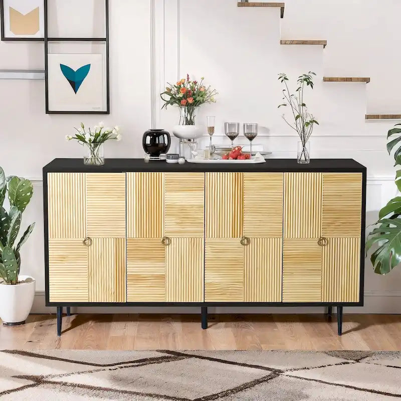 Elegant Vintage 4-Door Cabinet