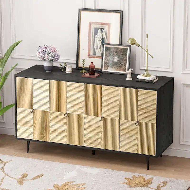 Elegant Vintage 4-Door Cabinet