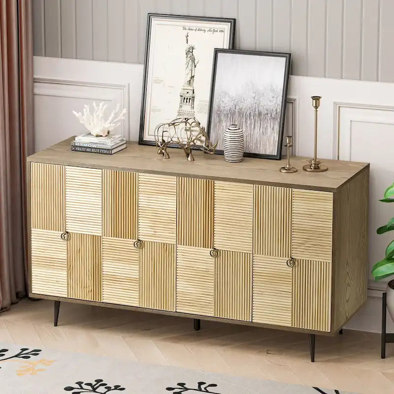 Elegant Vintage 4-Door Cabinet