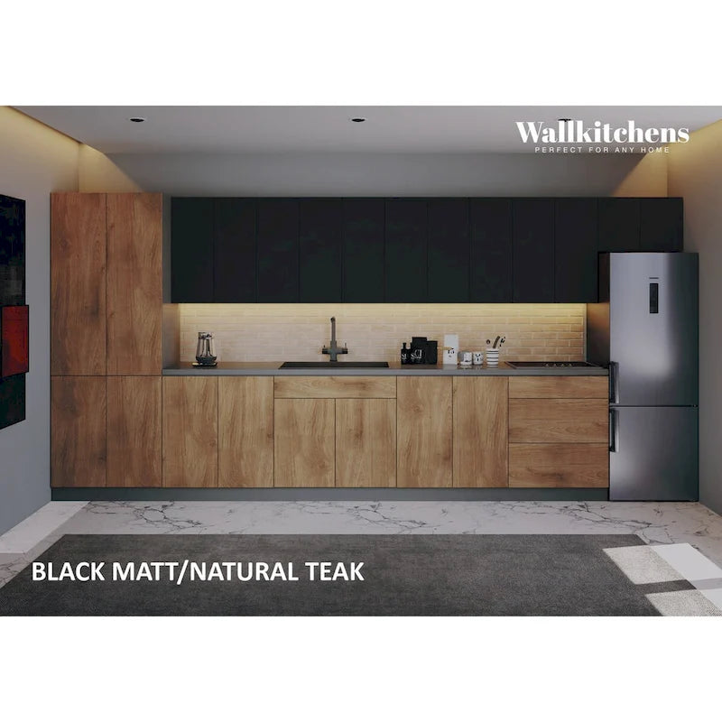 Kitchen Imperial Collection Natural Teak & Black Color Base Size 15Ft Wide - 174x24