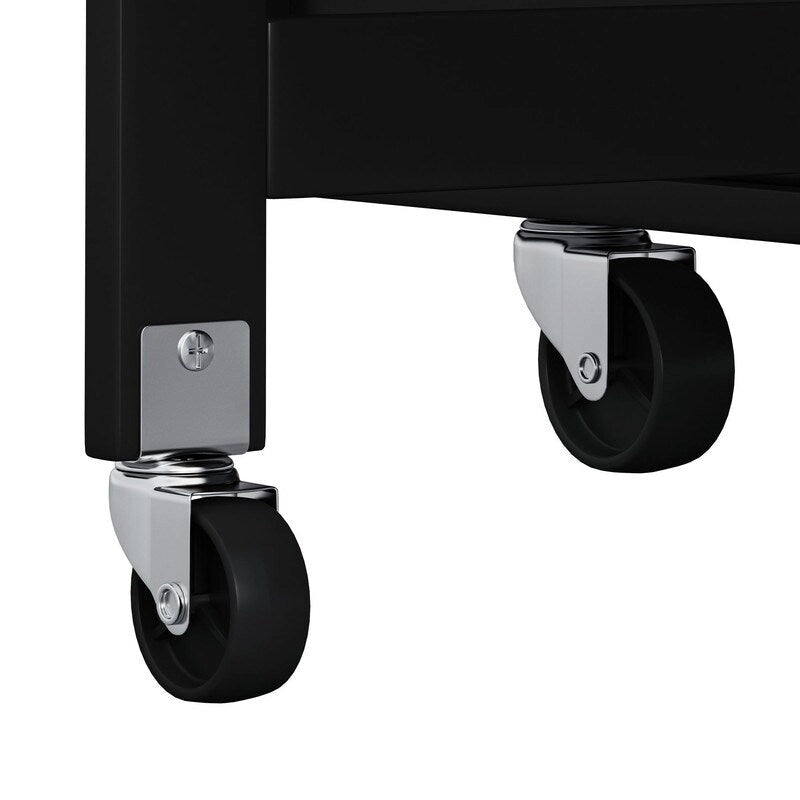 46.46Multi-Functional Kitchen Island Cart with Spice Rack,Wine Rack,Towel Holder and Foldable Rubberwood Table Top