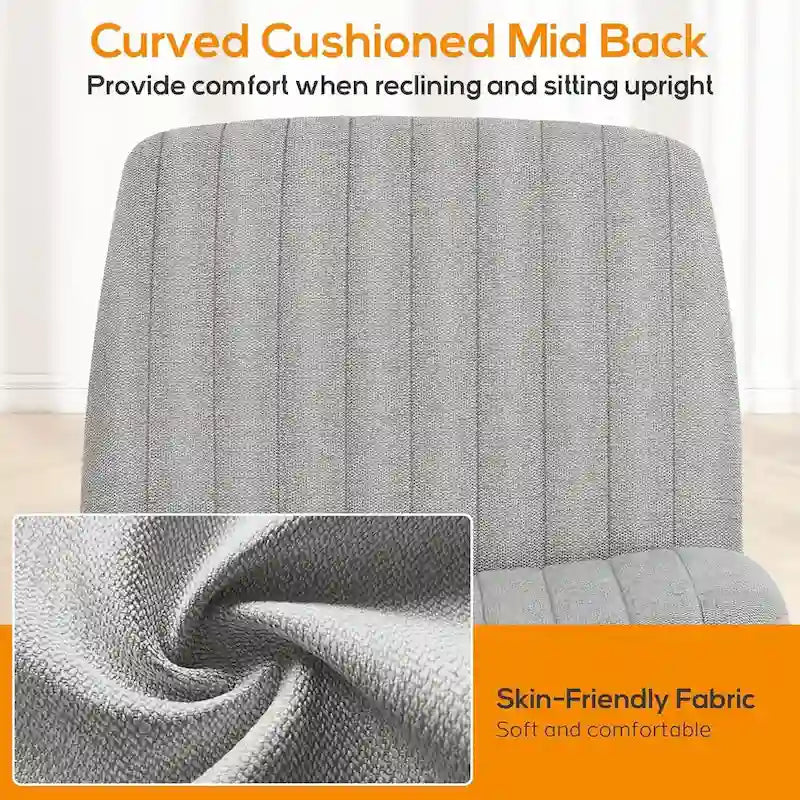 Wide Armless Swivel Desk Chair with Wheels