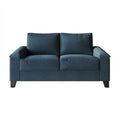 Linen Upholstered Loveseat with Black Legs