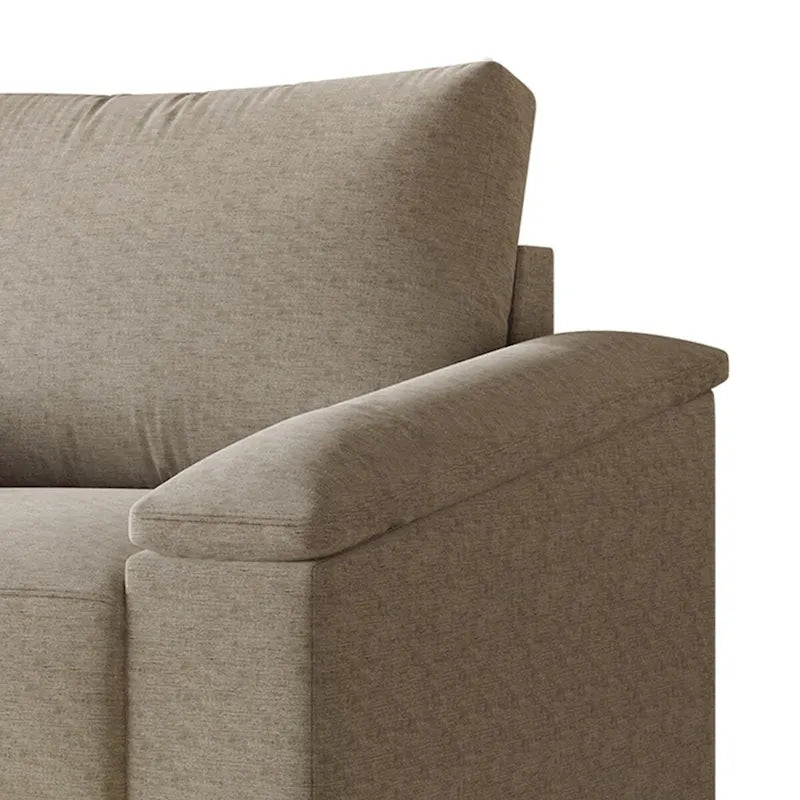 Linen Upholstered Loveseat with Black Legs