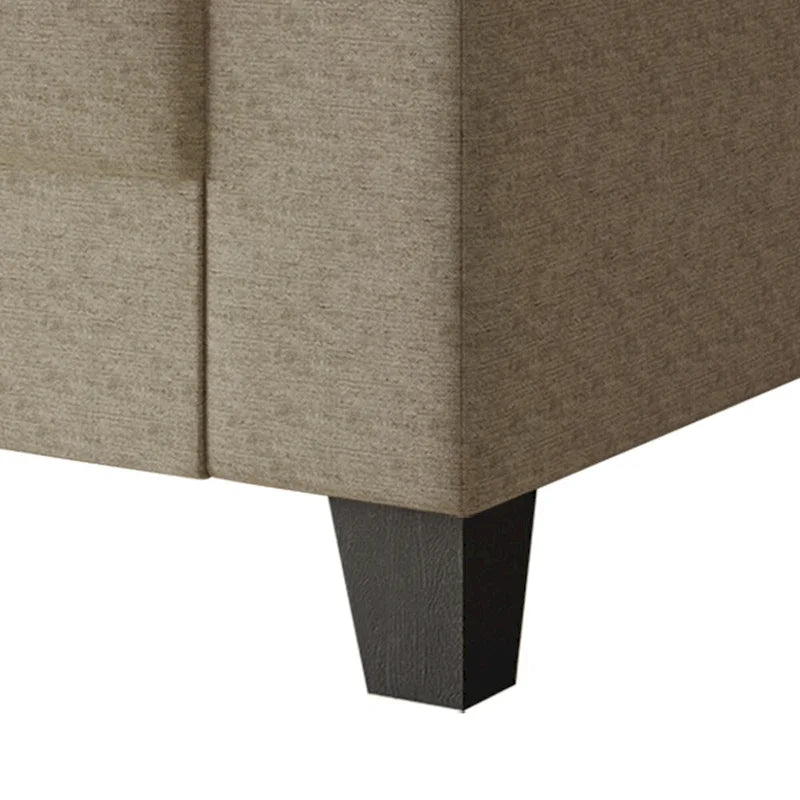 Linen Upholstered Loveseat with Black Legs