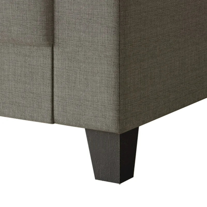 Linen Upholstered Loveseat with Black Legs