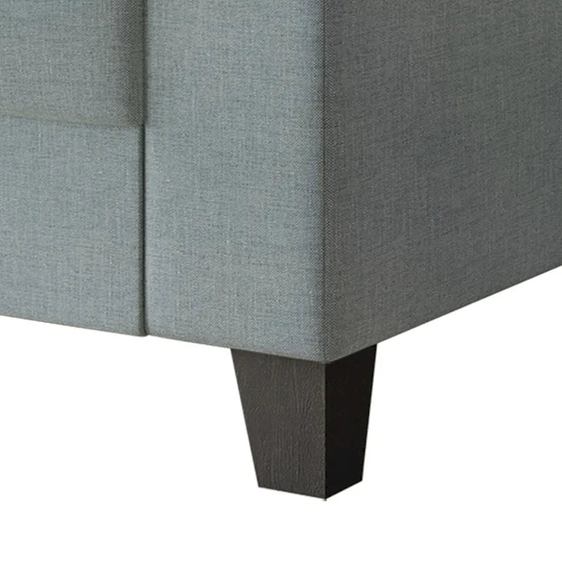 Linen Upholstered Loveseat with Black Legs