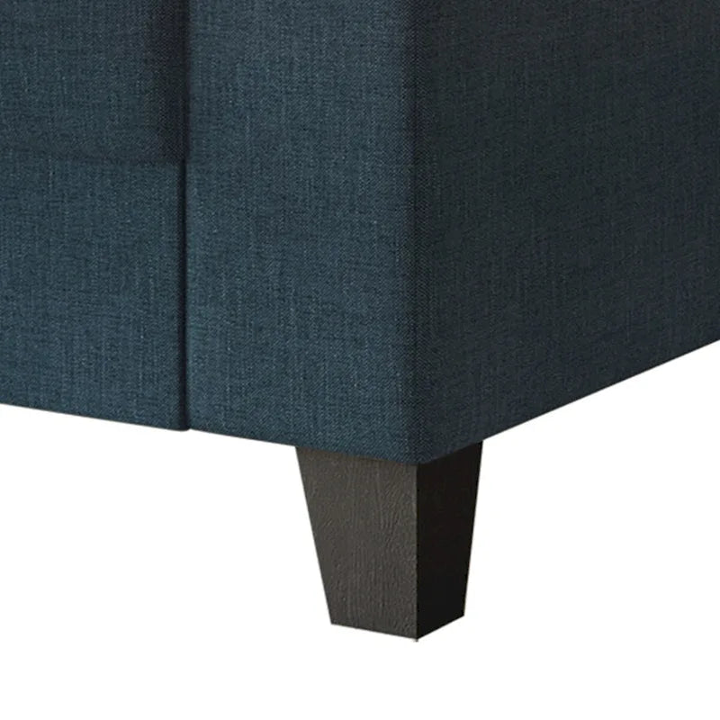 Linen Upholstered Loveseat with Black Legs