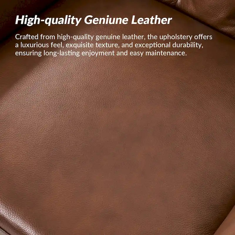 Genuine Leather Tufted Wingback Accent Chair with Nailhead Trim