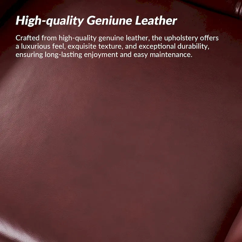 Genuine Leather Tufted Wingback Accent Chair with Nailhead Trim