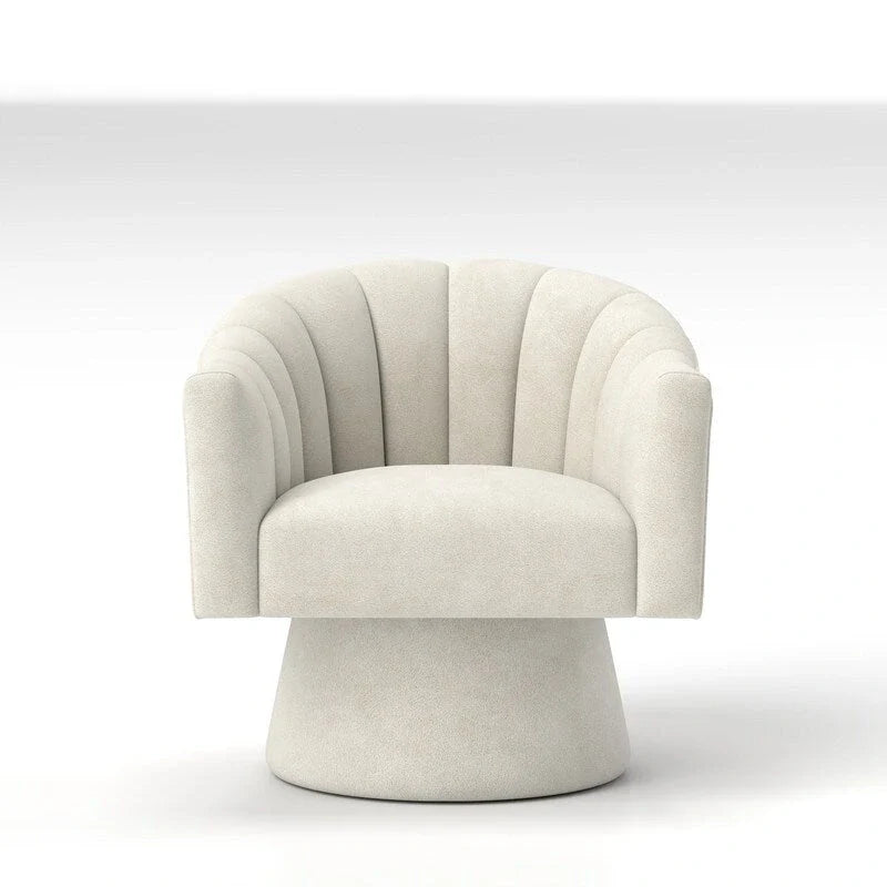 Velvet Upholstered Round Swivel Accent Chair - Set of 2