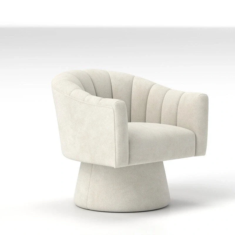 Velvet Upholstered Round Swivel Accent Chair - Set of 2