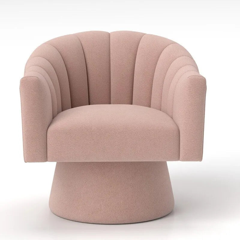 Velvet Upholstered Round Swivel Accent Chair - Set of 2