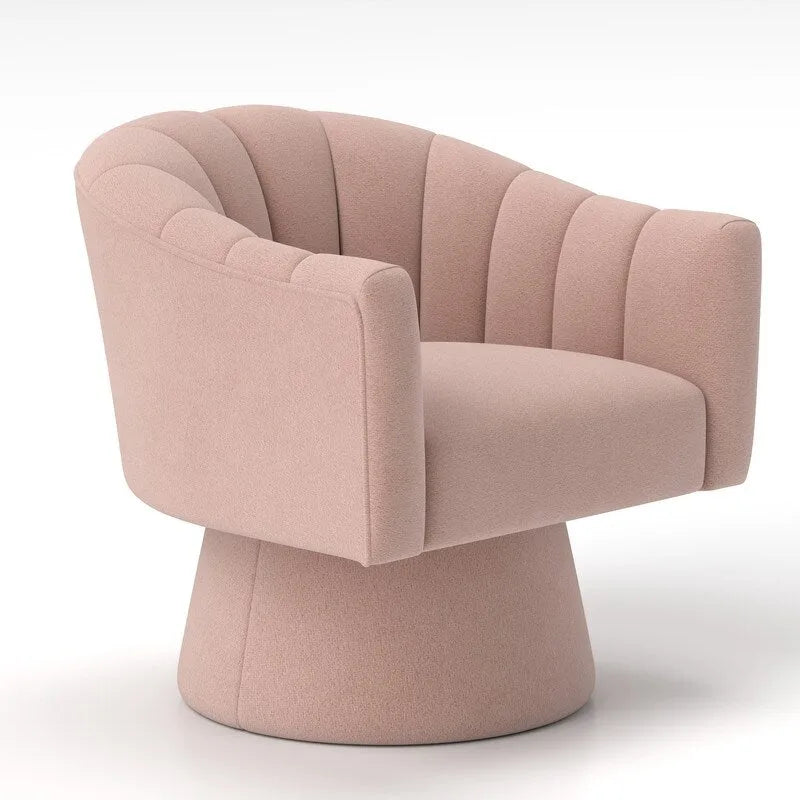 Velvet Upholstered Round Swivel Accent Chair - Set of 2