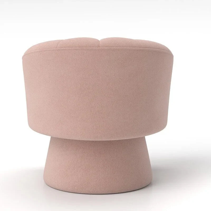 Velvet Upholstered Round Swivel Accent Chair - Set of 2