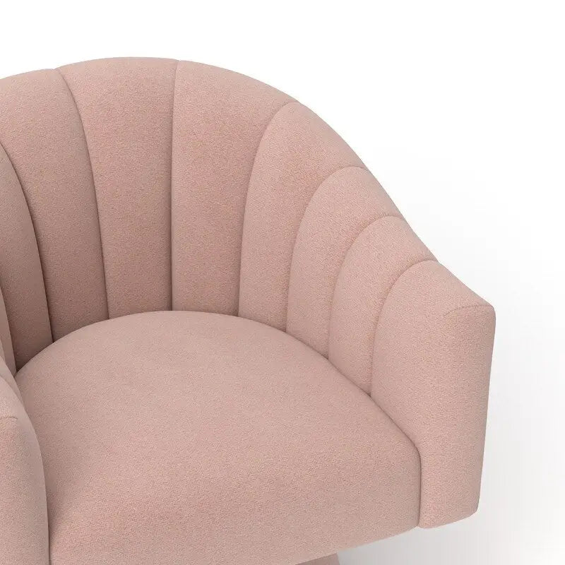 Velvet Upholstered Round Swivel Accent Chair - Set of 2