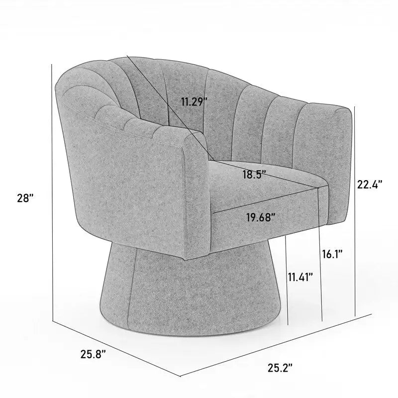 Velvet Upholstered Round Swivel Accent Chair - Set of 2