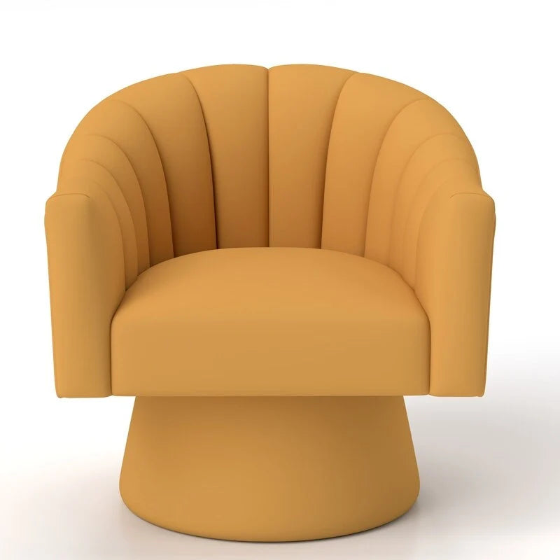 Velvet Upholstered Round Swivel Accent Chair - Set of 2