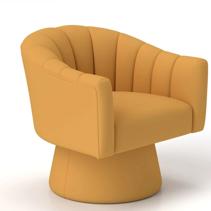 Velvet Upholstered Round Swivel Accent Chair - Set of 2