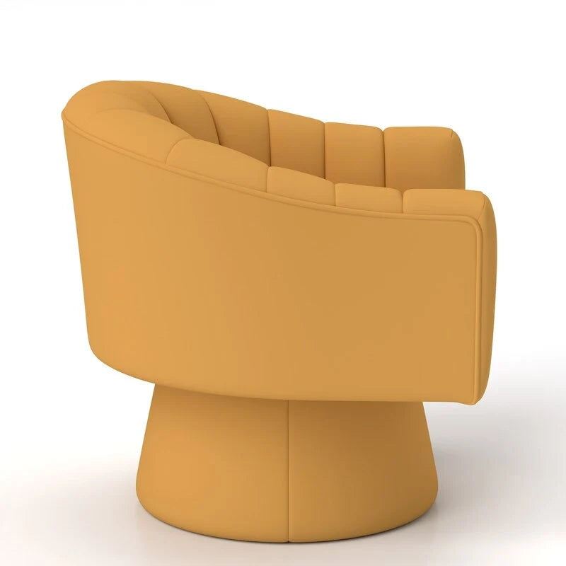 Velvet Upholstered Round Swivel Accent Chair - Set of 2