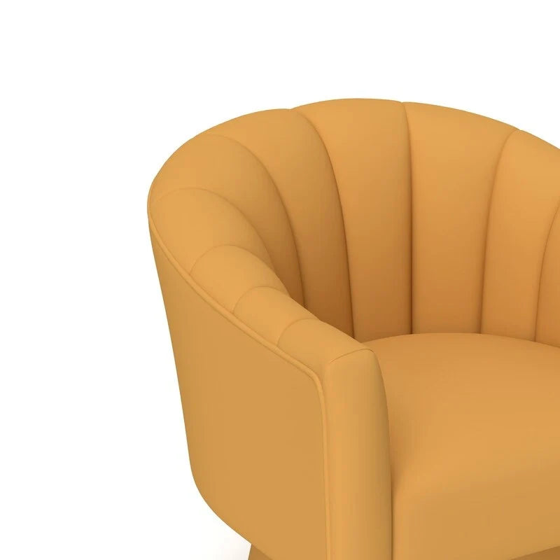Velvet Upholstered Round Swivel Accent Chair - Set of 2