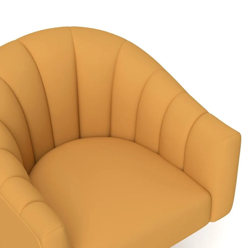Velvet Upholstered Round Swivel Accent Chair - Set of 2