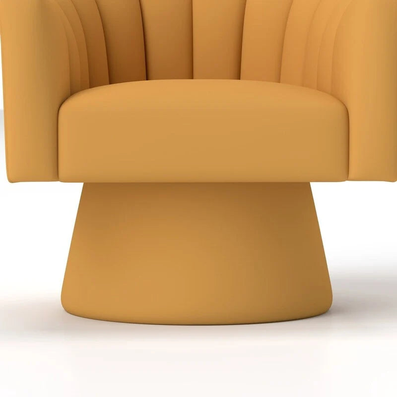 Velvet Upholstered Round Swivel Accent Chair - Set of 2