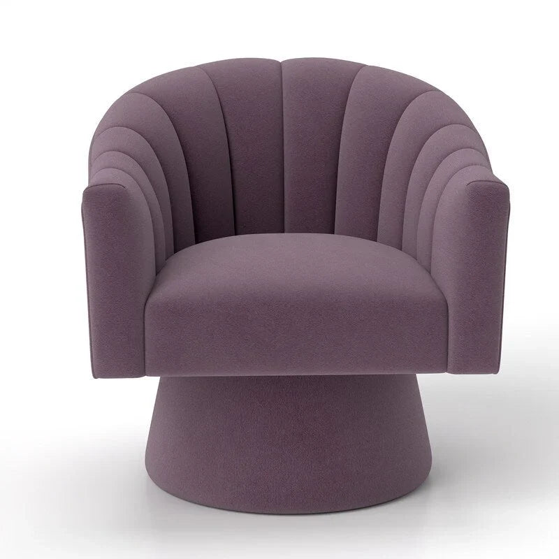 Velvet Upholstered Round Swivel Accent Chair - Set of 2